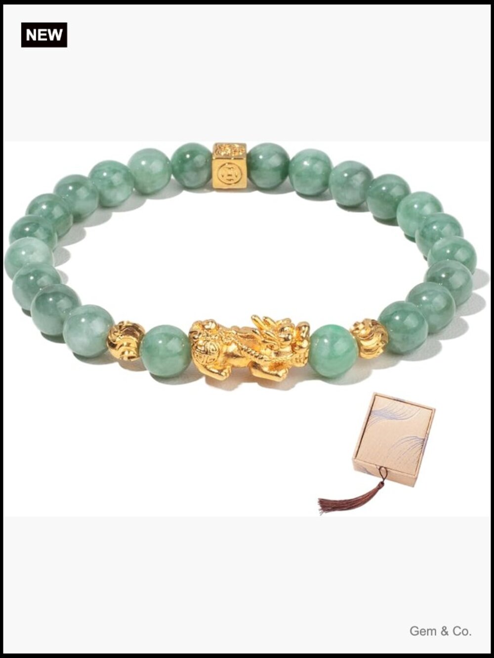 Real Green Jade Feng Shui Wealth Bracelet Attract Lucky